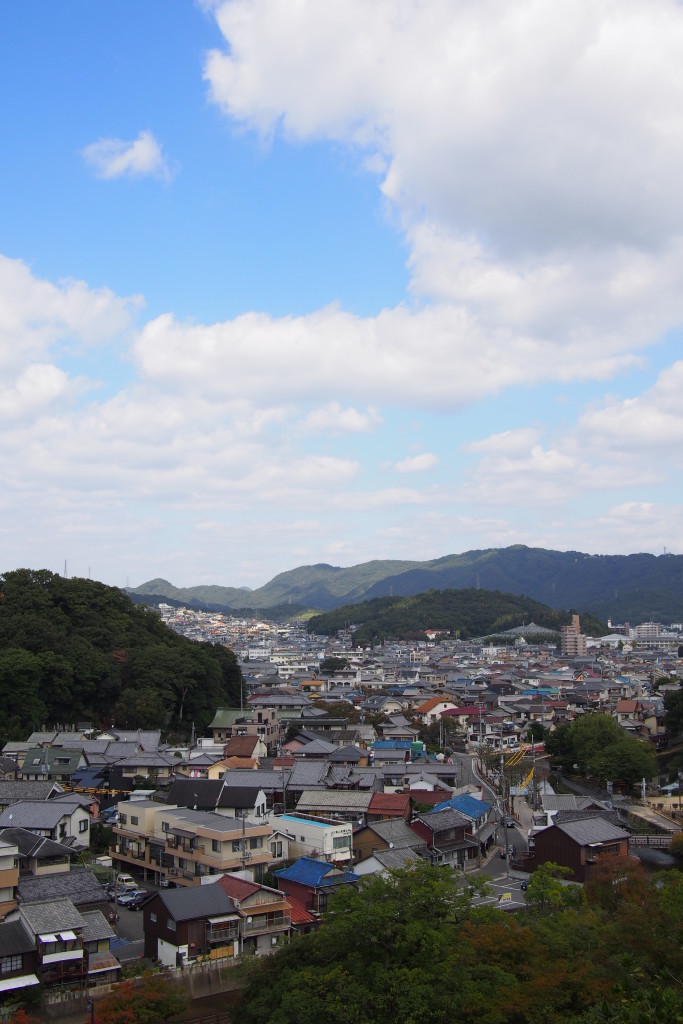 From up in Himeji Castle you can see the city below...