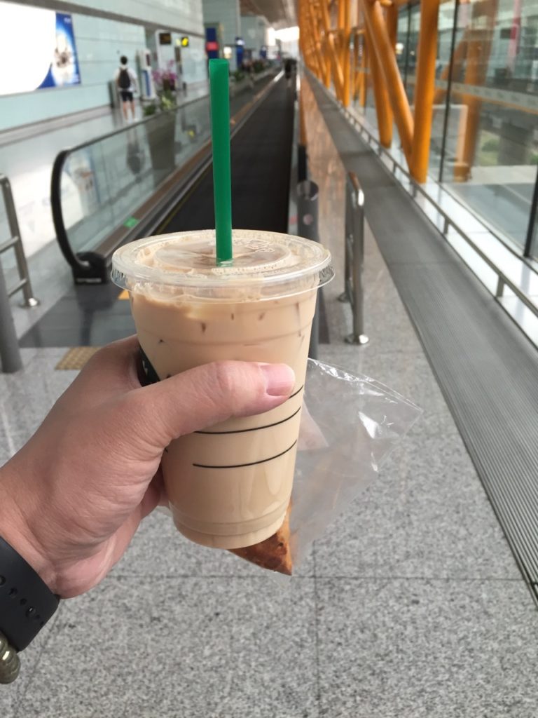 Not a whole lot of international food choices in PEK airport but at least its got a Starbucks...