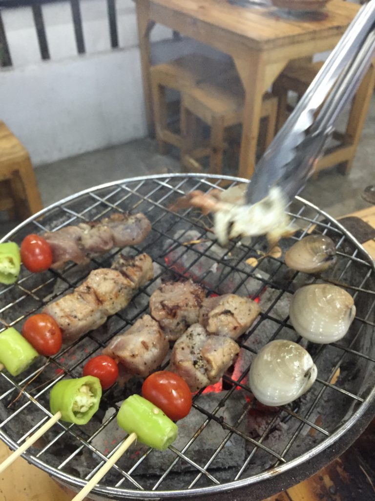 Grilled pork skewers Yok Talay Bangkok