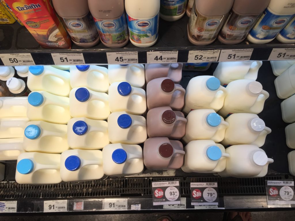 Milk in Tops Supermarket Bangkok