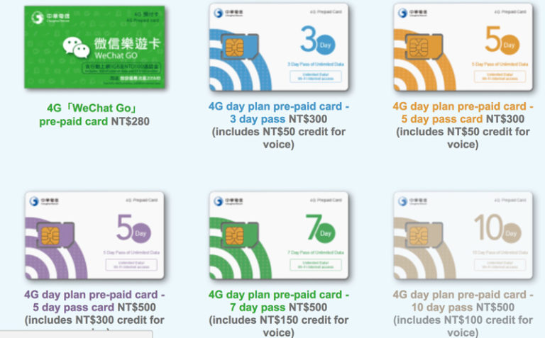 7 11 sim card taiwan