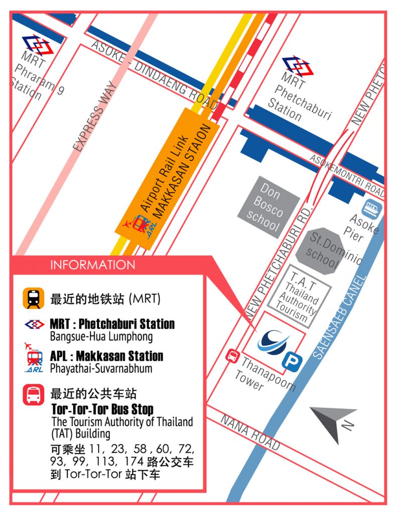 Map directions to Thanapoom building in Bangkok for China visa