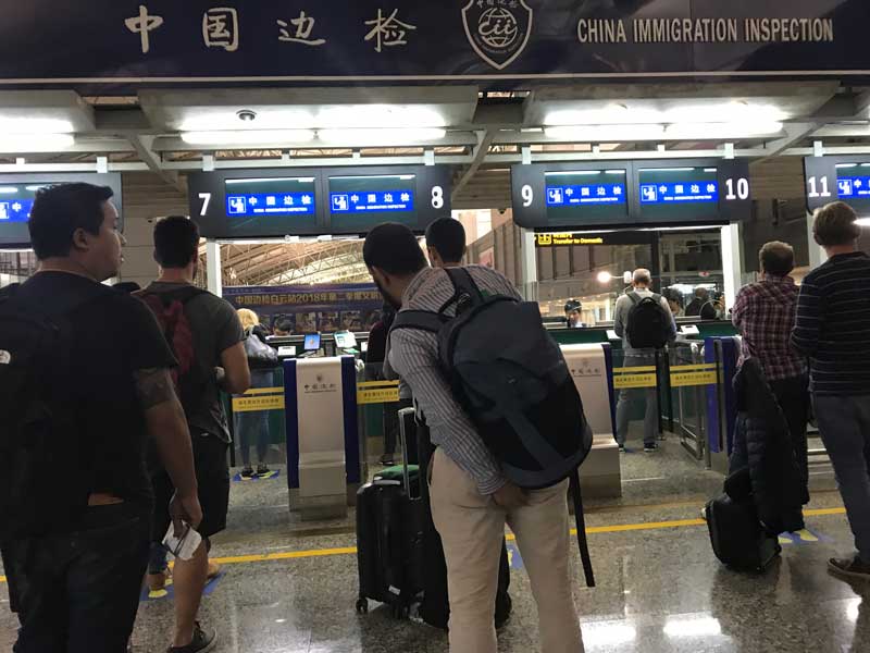 Passport control at Baiyun international airport