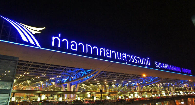Suvarnabhumi Airport Bangkok at Night