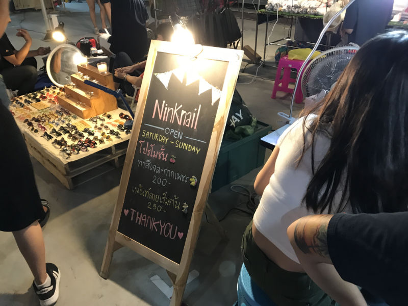 Outdoor nail salon inside JJ Green 2 Night Market
