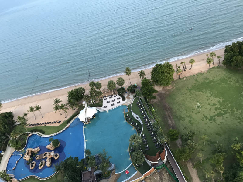View from Deluxe King Sea View room at Movenpick Jomtien Hotel