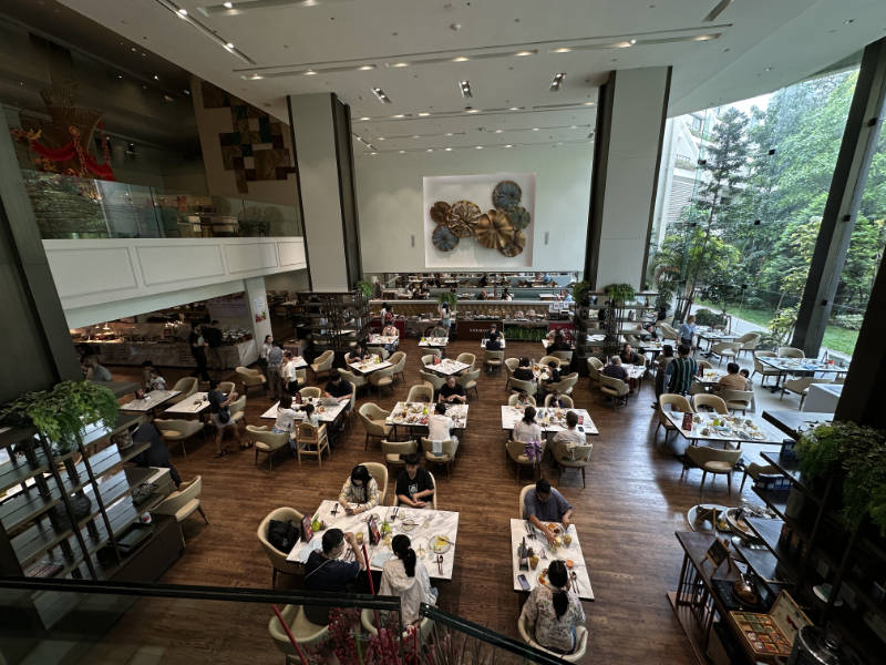 Buffet area in hotel's main dining room