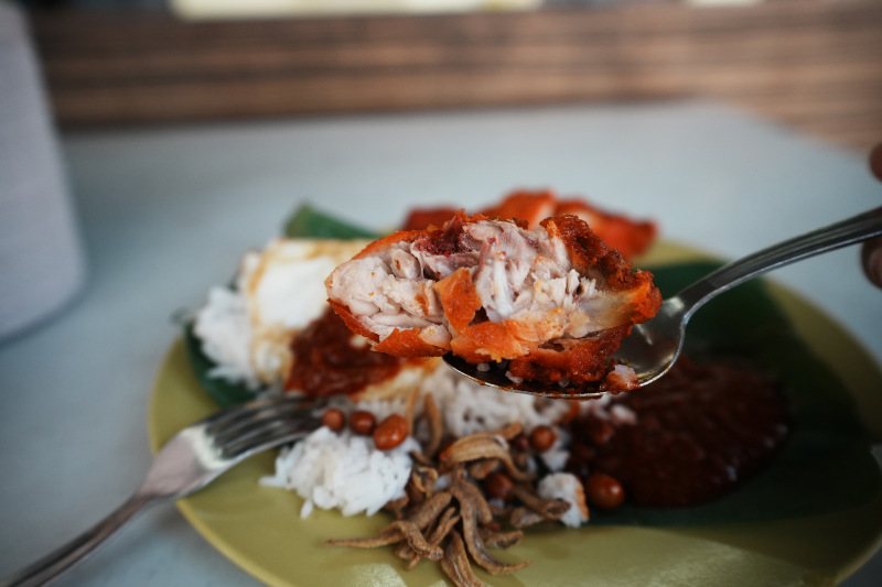 Nasi Lemak with Fried Chicken