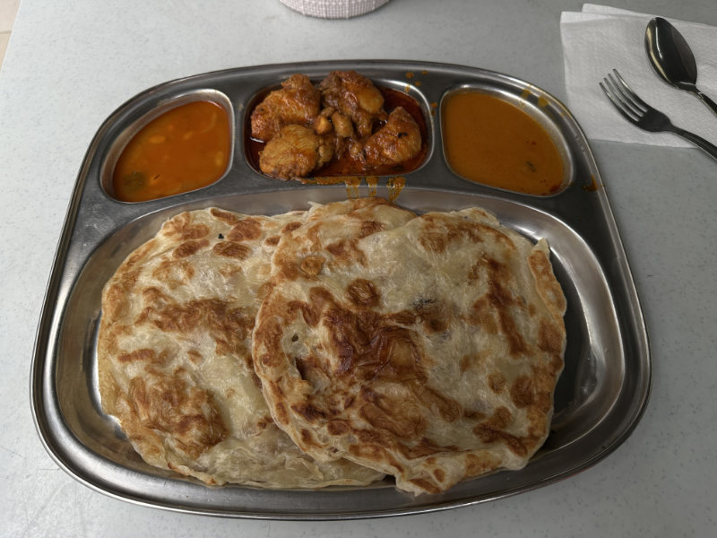 Roti Canai with Chicken Curry